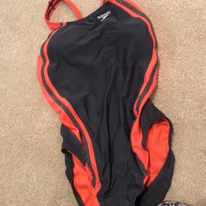 Coral/ Grey Speedo One Piece